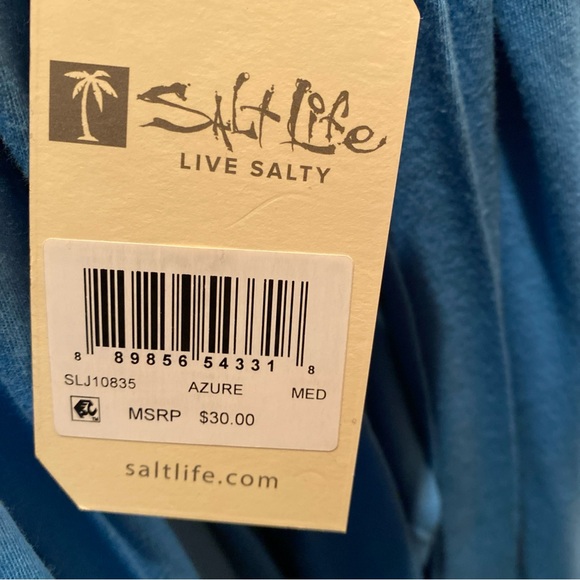 Salt Life Women’s Blue Scoop Neck T-Shirt NWT - Picture 4 of 5